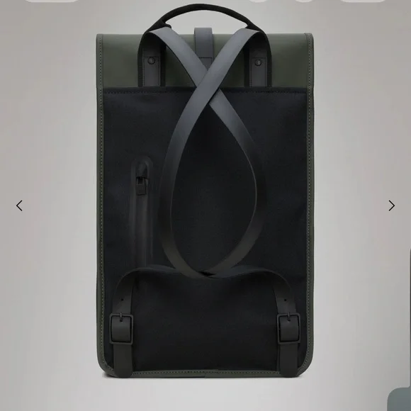 NWT Rains Unisex Olive Green Full Size Waterproof Backpack Minimalist Laptop - Picture 4 of 9